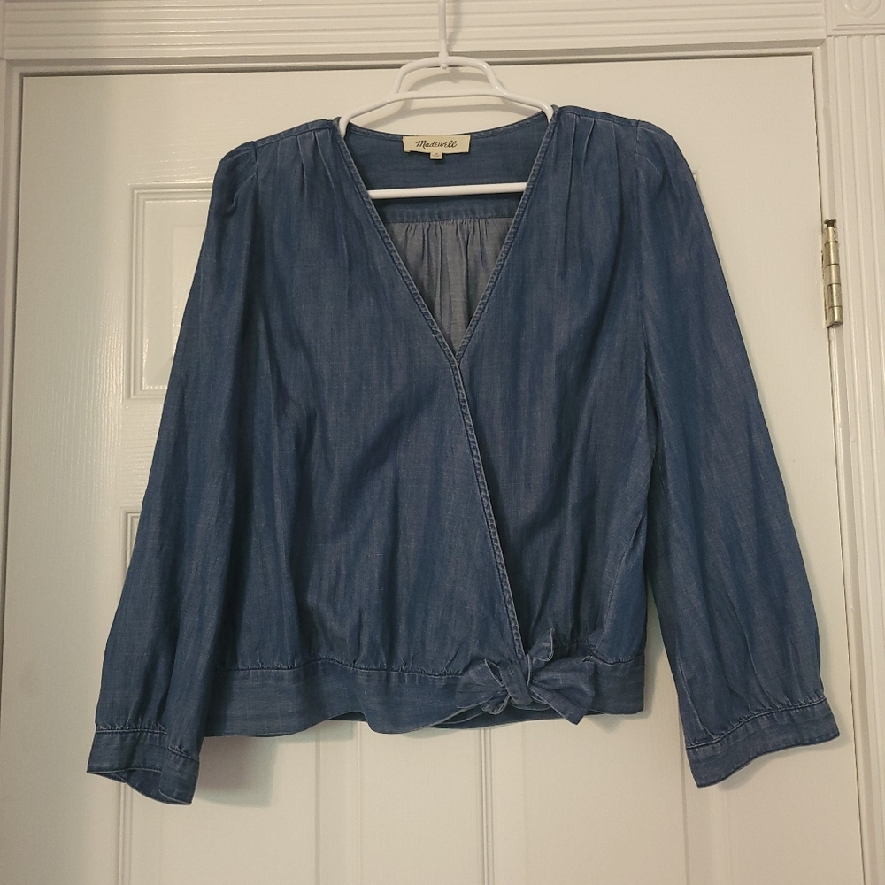 Madewell Denim Wrap Top